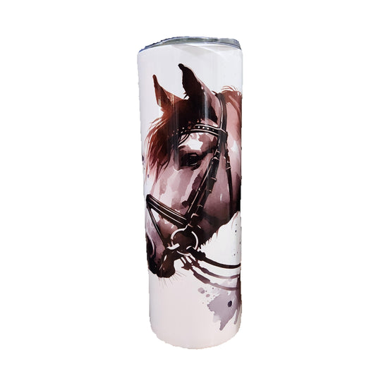 Dressage Horse 20 Oz Skinny Tumber