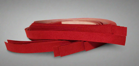 Red Ultrasuede Strips for Embellishing DYI Shirts and Vests